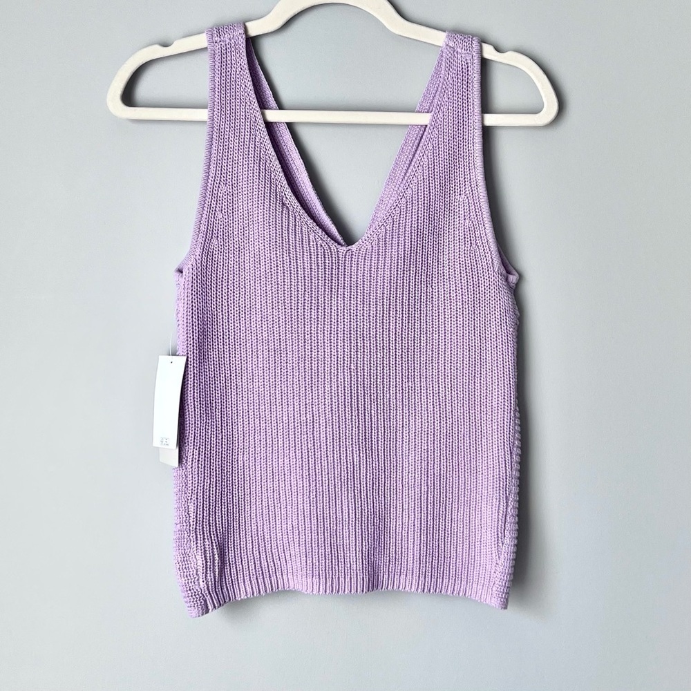 Robert Rodriguez Joyce Twist Front Knit Sweater Tank | Lavendar Frost | XS - Picture 3 of 9